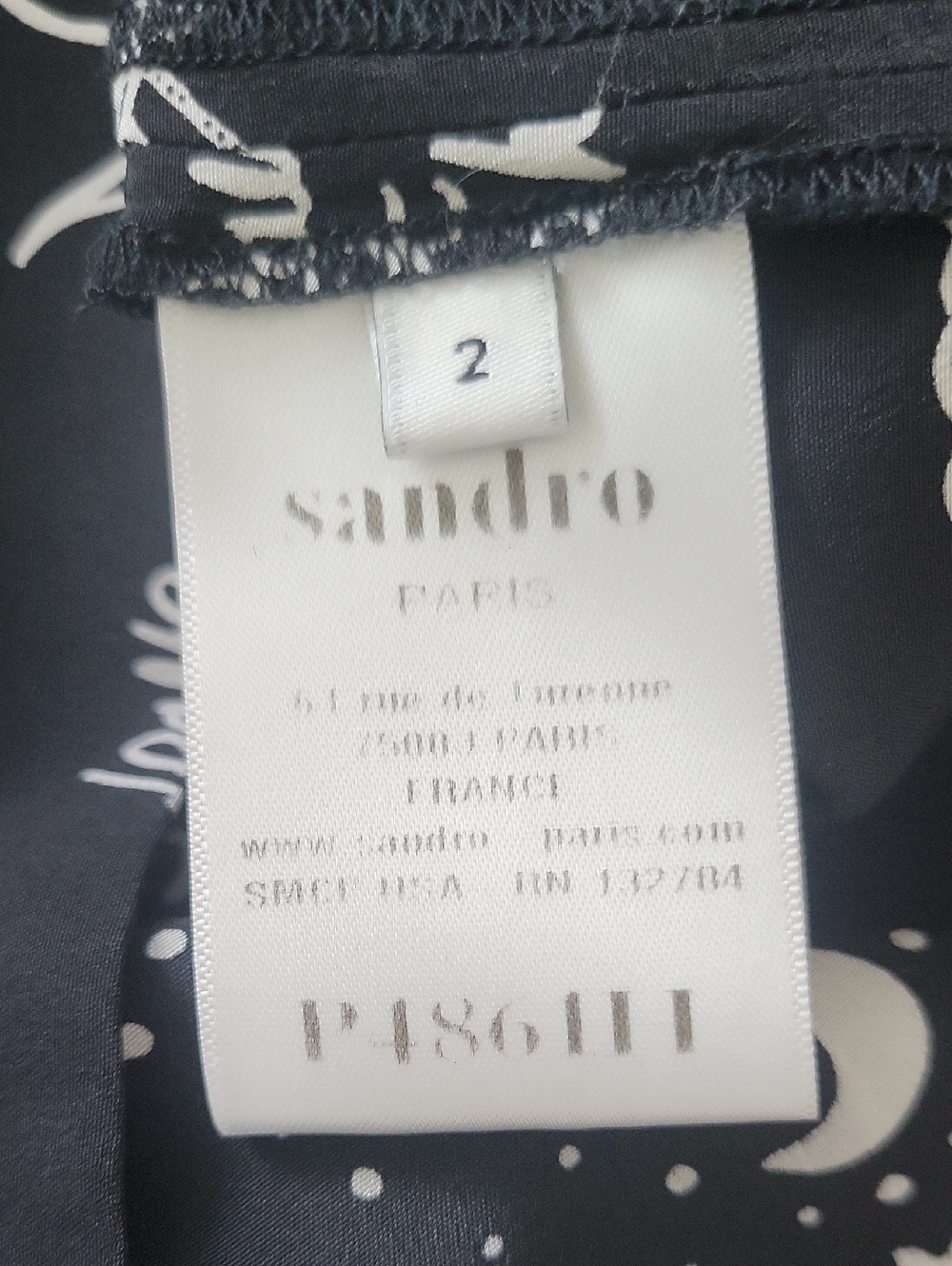 Sandro Paris Silk Short Sleeve Black Graphic Print Romper Size 2 - Picture 12 of 14